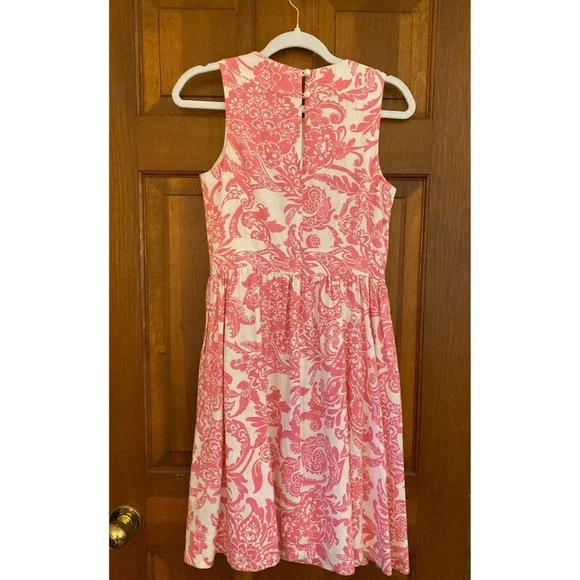 New Directions Dress Women Size 4 Pink Sleeveless Linen Knee‎ Skimming Weddings - Picture 7 of 14